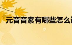 元音音素有哪些怎么读（元音音素有哪些）