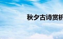 秋夕古诗赏析（秋夕古诗）