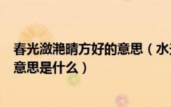 春光潋滟晴方好的意思（水光潋滟晴方好山色空蒙雨亦奇的意思是什么）