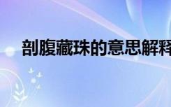 剖腹藏珠的意思解释（剖腹藏珠的意思）