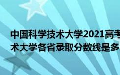 中国科学技术大学2021高考录取分数线（2021中国科学技术大学各省录取分数线是多少）