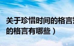 关于珍惜时间的格言短一点的（关于珍惜时间的格言有哪些）