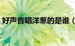 好声音唱洋葱的是谁（中国好声音平安洋葱）