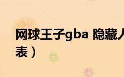 网球王子gba 隐藏人物（gba网球王子出招表）