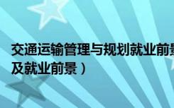 交通运输管理与规划就业前景（2022交通运输专业就业方向及就业前景）