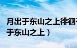 月出于东山之上徘徊于斗牛之间的意思（月出于东山之上）