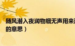随风潜入夜润物细无声用来形容啥（随风潜入夜润物细无声的意思）