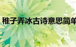 稚子弄冰古诗意思简单（稚子弄冰古诗意思）