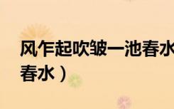 风乍起吹皱一池春水胡歌（风乍起 吹皱一池春水）