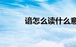 谙怎么读什么意思（谙怎么读）