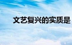 文艺复兴的实质是（文艺复兴的实质）
