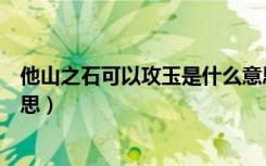 他山之石可以攻玉是什么意思（他山之石可以攻玉是什么意思）