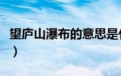 望庐山瀑布的意思是什么（望庐山瀑布的意思）