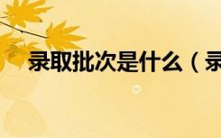 录取批次是什么（录取批次是什么意思）