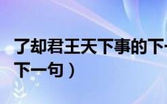了却君王天下事的下一句（了却君王天下事的下一句）