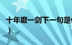 十年磨一剑下一句是什么（十年磨一剑下一句）