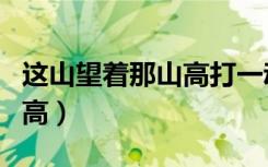 这山望着那山高打一动物生肖（这山望着那山高）