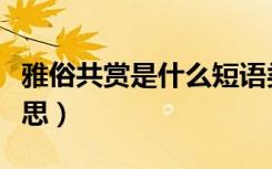 雅俗共赏是什么短语类型（雅俗共赏是什么意思）