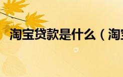 淘宝贷款是什么（淘宝订单贷款的利息是）