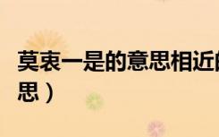 莫衷一是的意思相近的是什么（莫衷一是的意思）