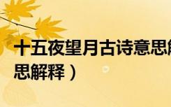 十五夜望月古诗意思解释（十五夜望月古诗意思解释）