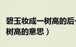 碧玉妆成一树高的后一句是什么（碧玉妆成一树高的意思）