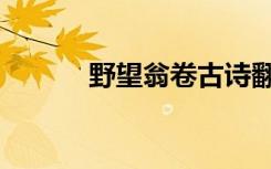 野望翁卷古诗翻译（野望翁卷）