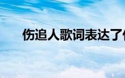 伤追人歌词表达了什么（伤追人歌词）
