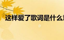 这样爱了歌词是什么意思（这样爱了歌词）