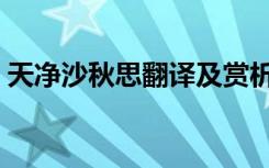 天净沙秋思翻译及赏析（天净沙秋思的意思）