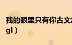 我的眼里只有你古文怎么说（我的眼里只有你gl）