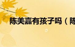 陈美嘉有孩子吗（陈美嘉怀了谁的孩子）