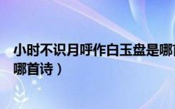 小时不识月呼作白玉盘是哪首诗（小时不识月呼作白玉盘是哪首诗）