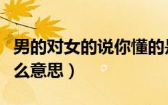 男的对女的说你懂的是什么意思（你懂的是什么意思）