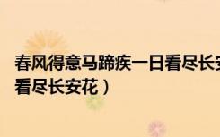 春风得意马蹄疾一日看尽长安花全诗（春风得意马蹄疾 一日看尽长安花）
