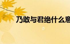 乃敢与君绝什么意思（乃敢与君绝）