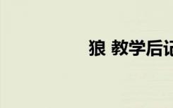 狼 教学后记（训狼记）