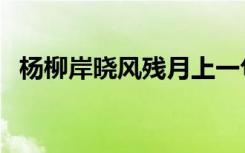 杨柳岸晓风残月上一句（杨柳岸晓风残月）