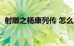 射雕之杨康列传 怎么样（射雕之杨康列传）