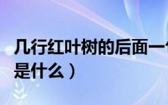 几行红叶树的后面一句（几行红叶树的下一句是什么）