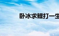 卧冰求鲤打一生肖（卧冰求鲤）