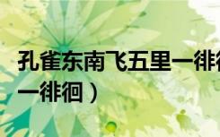 孔雀东南飞五里一徘徊译文（孔雀东南飞五里一徘徊）