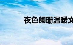 夜色阑珊温暖文案（夜色阑珊）