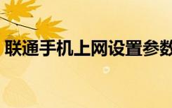 联通手机上网设置参数（联通手机上网设置）
