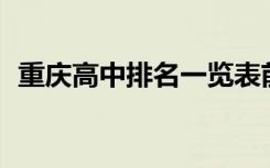 重庆高中排名一览表前50（重庆高中排名）