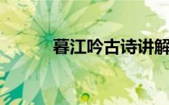 暮江吟古诗讲解（暮江吟 古诗）