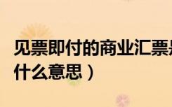 见票即付的商业汇票是什么意思（商业汇票是什么意思）