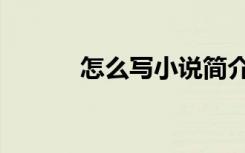 怎么写小说简介（怎么写小说）