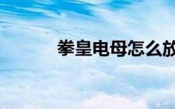 拳皇电母怎么放雷（拳皇电母）