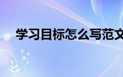 学习目标怎么写范文（学习目标怎么写）